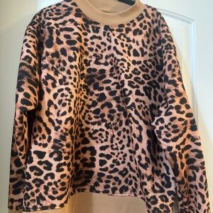 BP Tan and Black Leopard Print Sweater